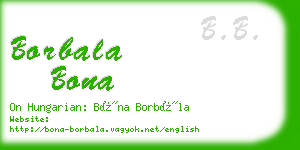 borbala bona business card